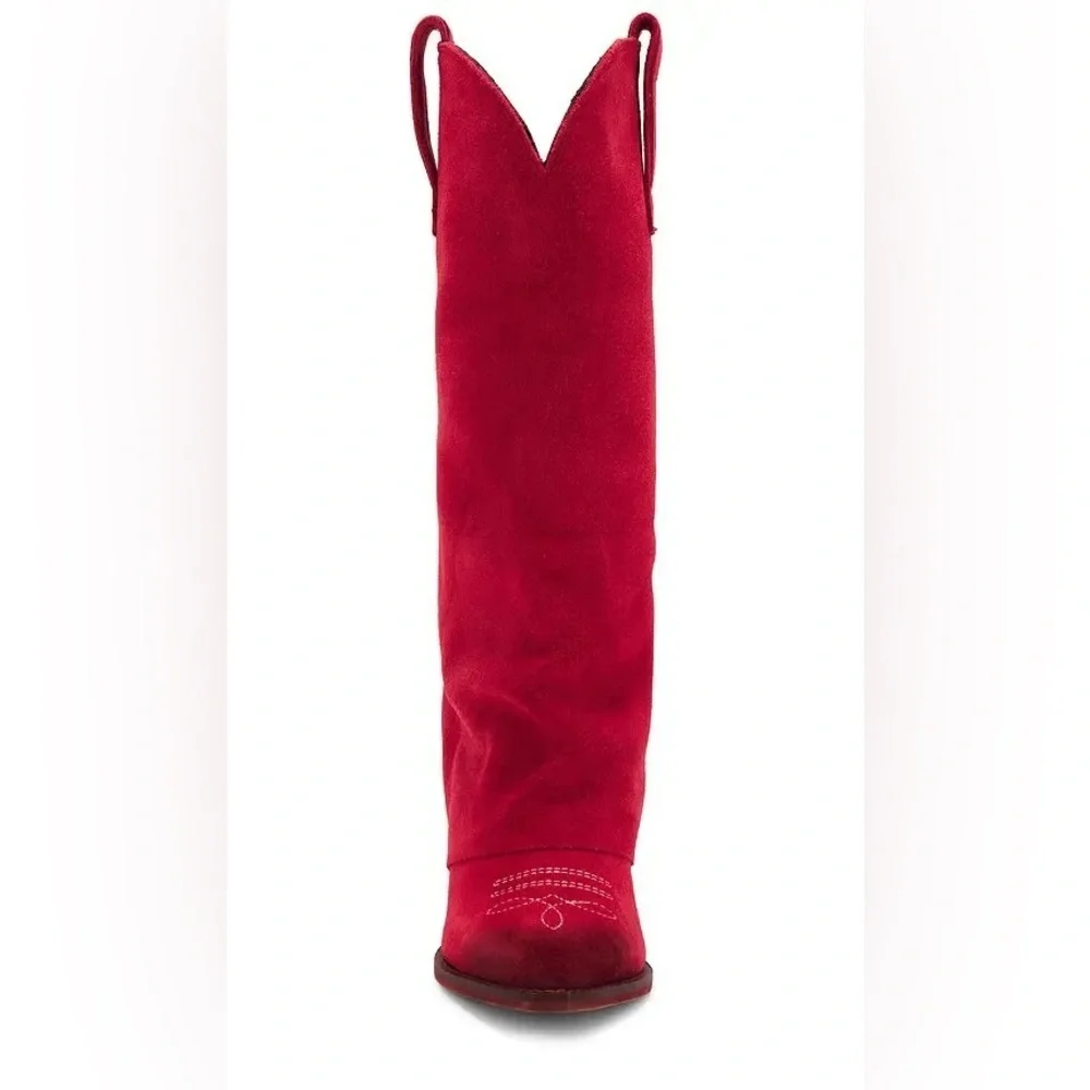 Steve Madden Red Heeled Boots - Picture 3 of 5